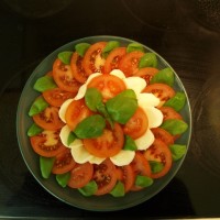 Mozzarela s rajčaty a bazalkou